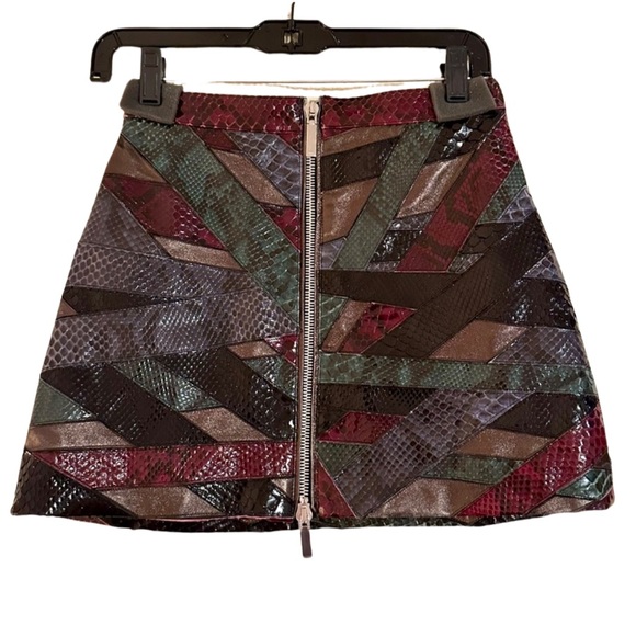 EMILIO PUCCI RUNWAY Patchwork Python And Metallic Leather Mini Skirt IT42 NWT - Picture 2 of 11
